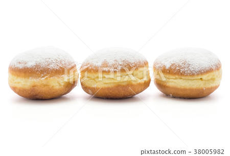 Fresh sufganiyah isolated on white Fresh sufganiyah isolated on white 38005982