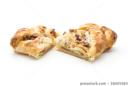 Sweet bread twist isolated on white 38005983