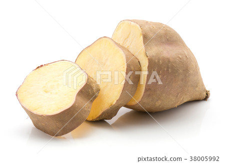 Fresh raw sweet potato isolated on white Fresh raw sweet potato isolated on white 38005992