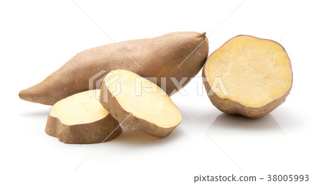 Fresh raw sweet potato isolated on white Fresh raw sweet potato isolated on white 38005993