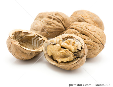 Raw walnut isolated on white Raw walnut isolated on white 38006022