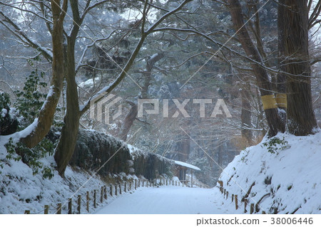 Chusonji寺廟在冬天 38006446
