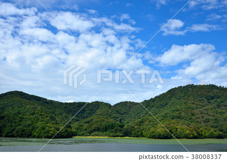 大主要山池塘在秋天 38008337
