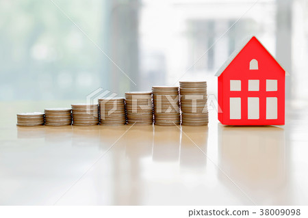House model and coin money mrtgage and real estate House model and coin money mrtgage and real estate 38009098