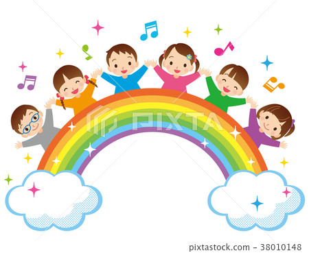 Rainbow and children 38010148