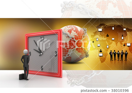 3d man watching the clock 3d man watching the clock 38010396