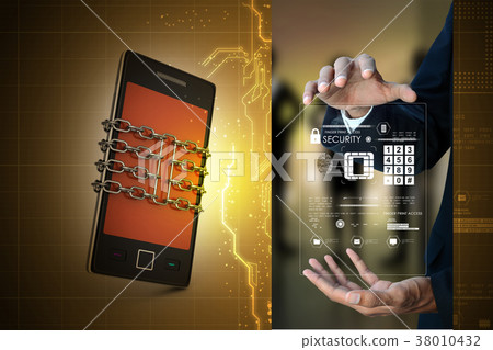 Smart phone with chain, safety concept Smart phone with chain, safety concept 38010432