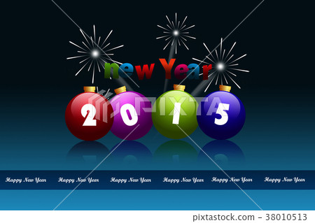 Happy New Year 2015 celebration concept 38010513