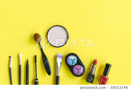 Cosmetics and fashion background with make up arti 38013346