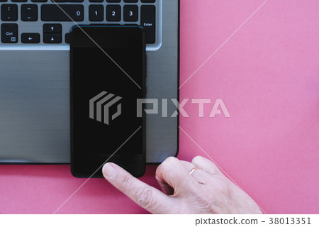 Mockup of mobile phone with blank copy space Mockup of mobile phone with blank copy space 38013351