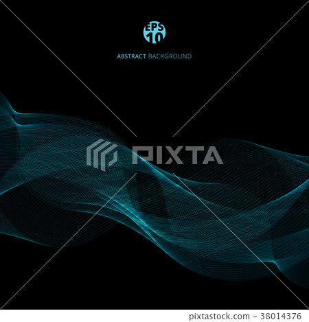 Abstract blue lines wave template black background - Stock Illustration ...