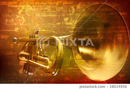 abstract grunge background with trumpet abstract grunge background with trumpet 38014930