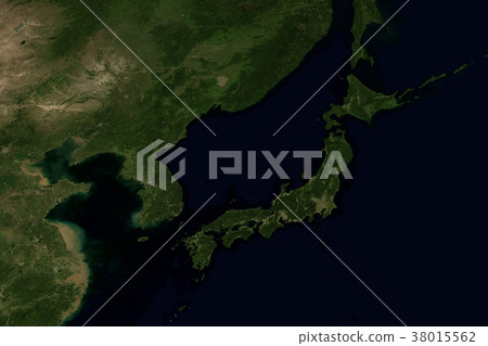 City lights on world map - Japan. 38015562