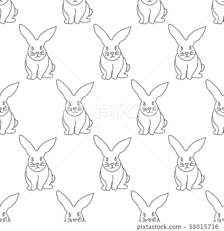 White Rabbit Seamless Background 38015716