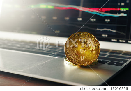 golden bitcoin coin crypto Currency background 38016856