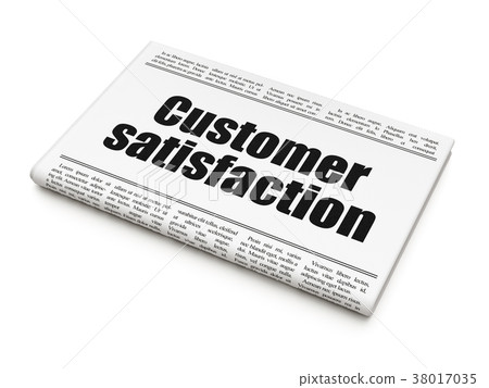 Advertising concept: newspaper headline Customer 38017035