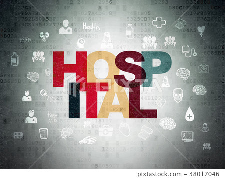 Medicine concept: Hospital on Digital Data Paper 38017046