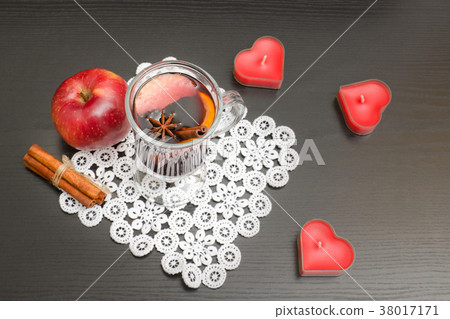 Mulled wine with spices. Candles Mulled wine with spices. Candles 38017171