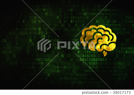Science concept: Brain on digital background Science concept: Brain on digital background 38017173