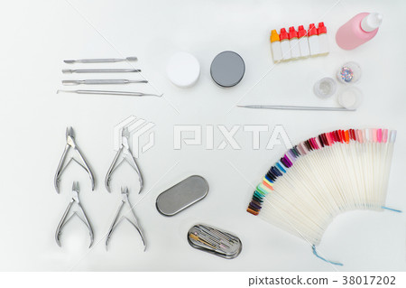 Set for manicure. Tools, nail file, palette Set for manicure. Tools, nail file, palette 38017202