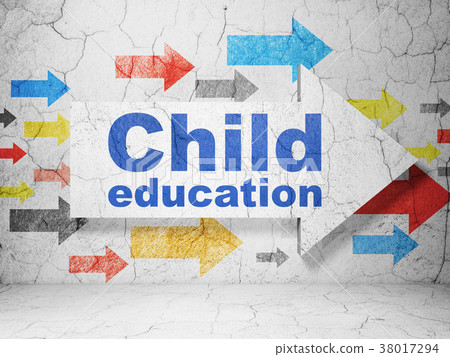 Learning concept: arrow with Child Education on Learning concept: arrow with Child Education on 38017294