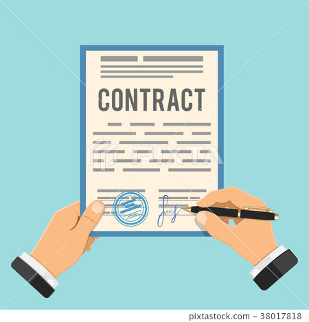 Businessman Signing Contract - Stock Illustration [38017818] - PIXTA
