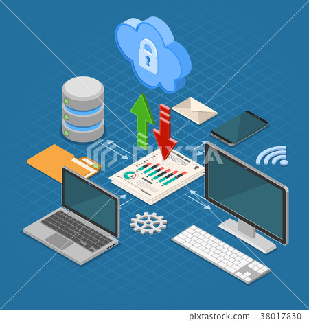 Cloud Computing Technology Isometric Cloud Computing Technology Isometric 38017830