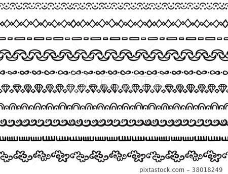 Illustrated seamless borders Illustrated seamless borders 38018249