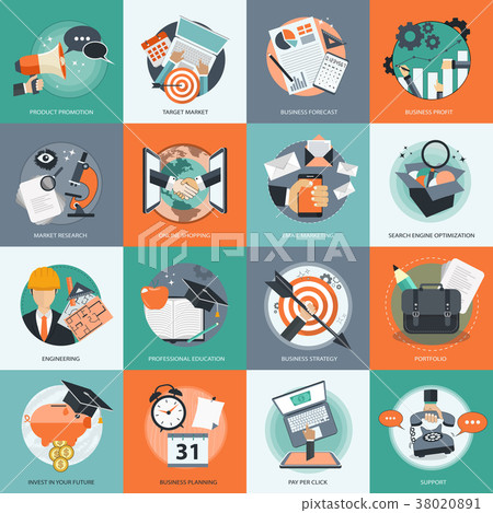 Business and management icon set for website Business and management icon set for website 38020891