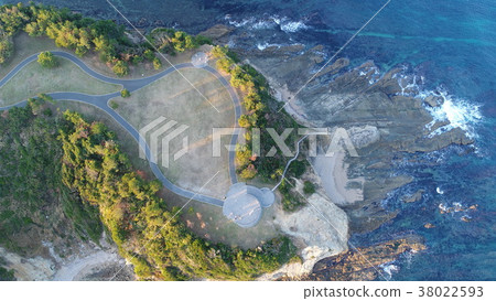 Aerial image: near Nayuigahama Hamayu Park in Ashiya-cho, Onga-gun, Fukuoka Prefecture Aerial image: near Nayuigahama Hamayu Park in Ashiya-cho, Onga-gun, Fukuoka Prefecture 38022593