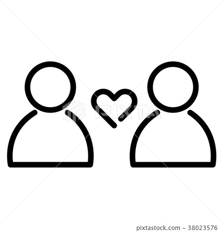 Love and relationship icon. Heart symbol between Love and relationship icon. Heart symbol between 38023576