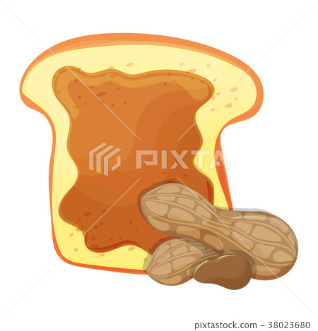 Slice of bread or toast with peanut butter 38023680