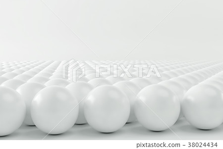 White spheres an arrow on white. 3d render White spheres an arrow on white. 3d render 38024434