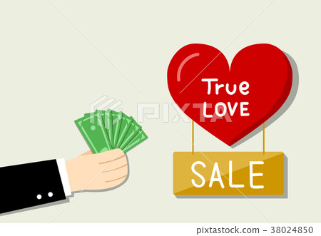 Businessman want to buy love by his money, vector Businessman want to buy love by his money, vector 38024850