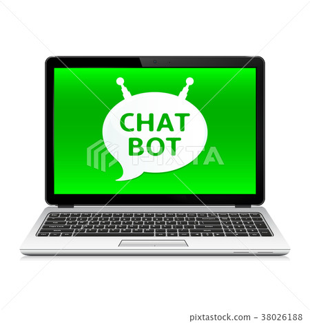 Chat bot app on laptop screen 38026188