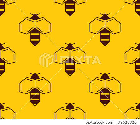 Vector seamless pattern of bee logo Vector seamless pattern of bee logo 38026326