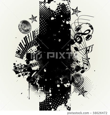 Music poster in paint brush style. Music poster in paint brush style. 38026472