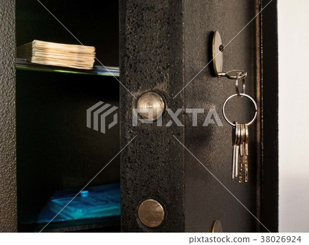 Detail of Open Safe with Bunch of Keys Detail of Open Safe with Bunch of Keys 38026924