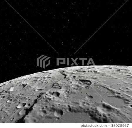 Moon surface. Realistic 3d render of moon and 38028937