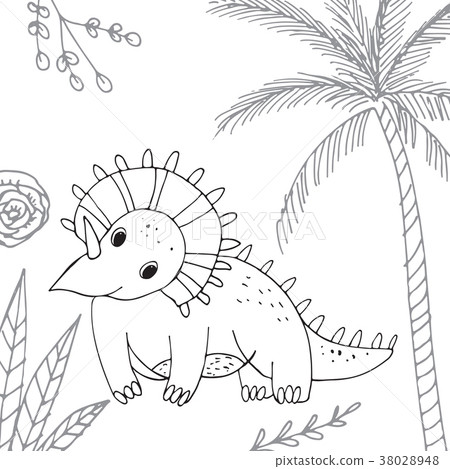 Stylized dinosaur of the middle to late Cretaceous 38028948