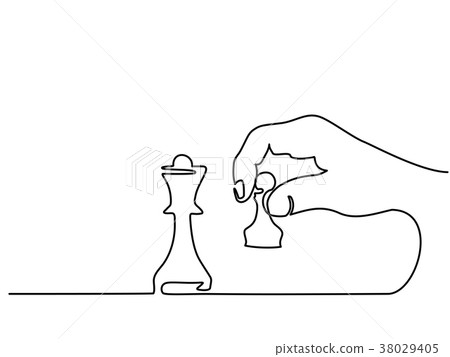 图库插图: hand holding chess