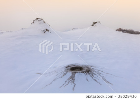 Mud Volcanoes in winter 38029436