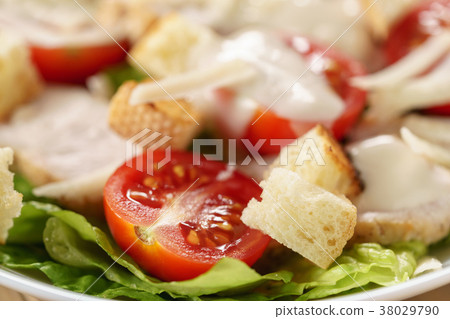 caesar salad with cherry tomatoes macro caesar salad with cherry tomatoes macro 38029790