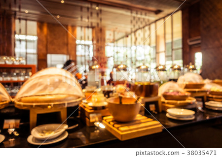Abstract blur restaurant and coffee shop cafe interior 38035471