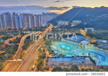 the sunset of Po Shun Road at TKO 38036881