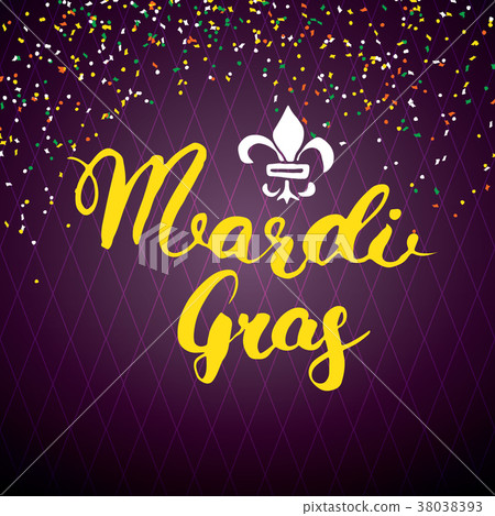 Mardi Gras Calligraphic Lettering. Vector Mardi Gras Calligraphic Lettering. Vector 38038393
