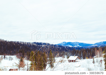 house in winter in the village house in winter in the village 38038670