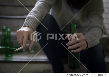 depressed man sit in underground depressed man sit in underground 38038834