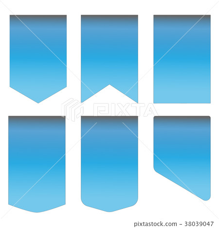 blue ribbon set on white background.  38039047