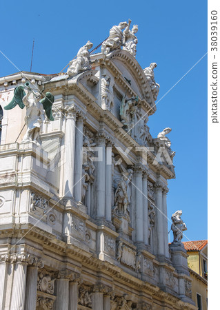 Facade of Santa Maria Zobenigo church in Venice 38039160